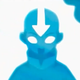 Aang awakening within an iceberg from the original Nickelodeon series sees him cast in all blue with his trademark arrow in white.